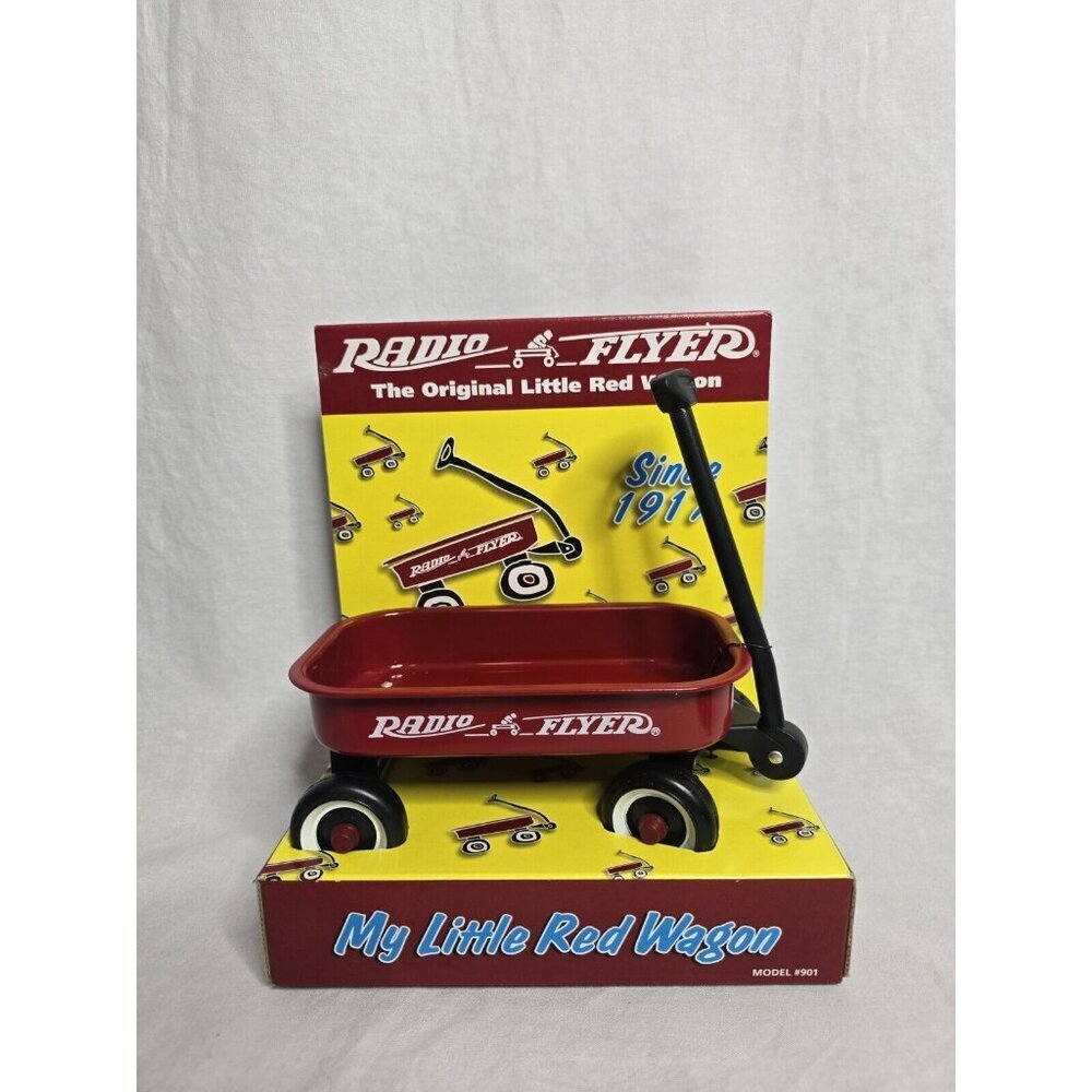Radio Flyer Little Red Wagon Working Handle Metal Toy Small Mini- Fits Dolls